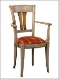 Chaise avec accoudoir et fond tissu