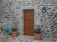 Porte avec lames horizontales en chêne